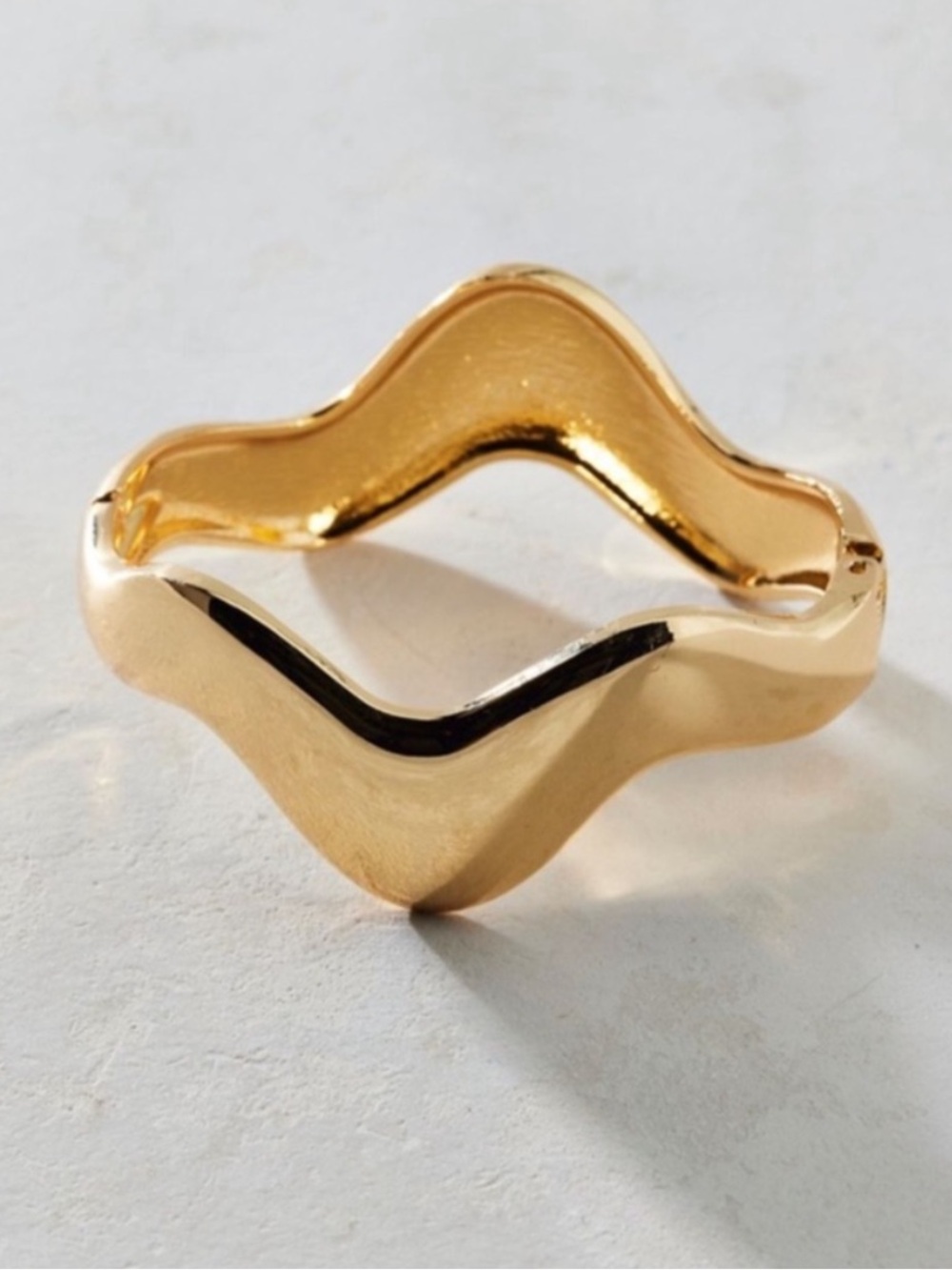 New! Gold Organic Wave Bangle Bracelet